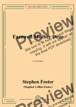 page one of S. Foster-Farewell Mother Dear,in G flat Major