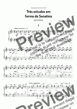 page one of TRES ESTUDOS EM FORMA DE SONATINA