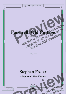 page one of S. Foster-Farewell!Old Cottage,in B Major 