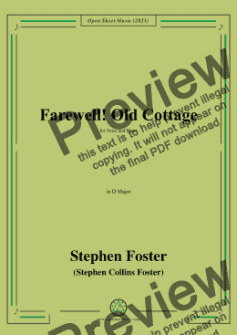 page one of S. Foster-Farewell!Old Cottage,in D Major 