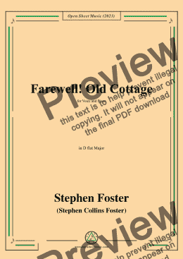 page one of S. Foster-Farewell!Old Cottage,in D flat Major