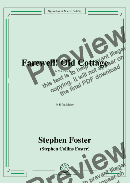 page one of S. Foster-Farewell!Old Cottage,in E flat Major 