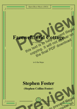 page one of S. Foster-Farewell!Old Cottage,in G flat Major 