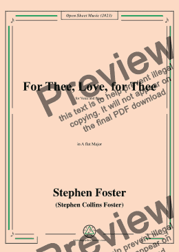 page one of S. Foster-For Thee,Love,for Thee,in A flat Major 