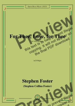 page one of S. Foster-For Thee,Love,for Thee,in D Major 