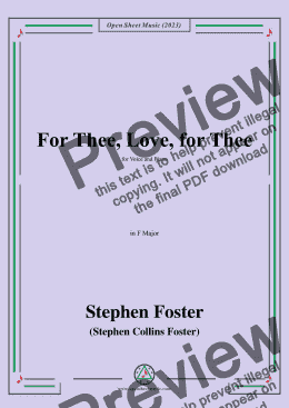 page one of S. Foster-For Thee,Love,for Thee,in F Major