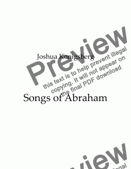 page one of Songs of Abraham