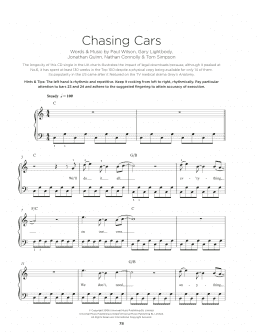 page one of Chasing Cars (Really Easy Piano)