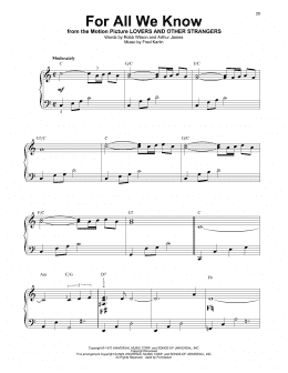 page one of For All We Know (Harp)