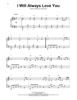 page one of I Will Always Love You (Harp)