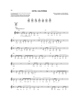 page one of Hotel California (Mandolin)