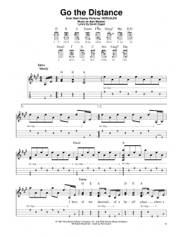 page one of Go The Distance (from Hercules) (Mandolin)