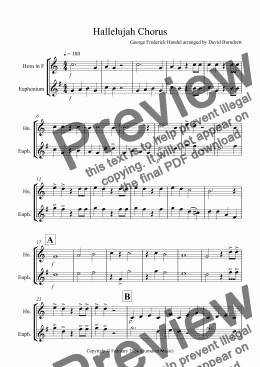 page one of Hallelujah Chorus for Horn and Euphonium Duet