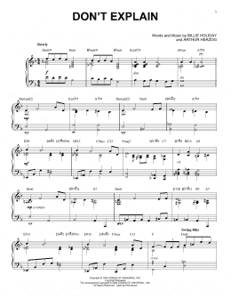 page one of Don't Explain (arr. Brent Edstrom) (Piano Solo)