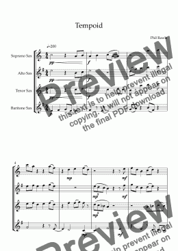 page one of Tempoid - Saxophone Quartet