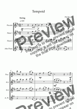 page one of Tempoid - Flute Quartet