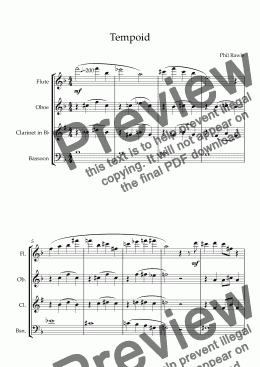 page one of Tempoid - Wind Quartet