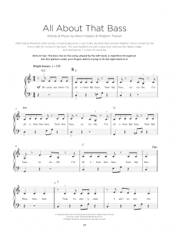 page one of All About That Bass (Really Easy Piano)