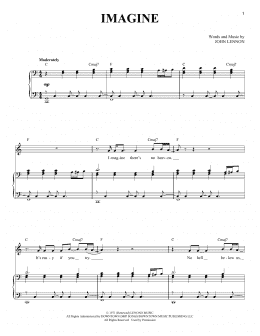 page one of Imagine (Piano & Vocal)