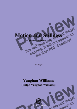 page one of Vaughan Williams-Motion and Stillness(1925),in E Major