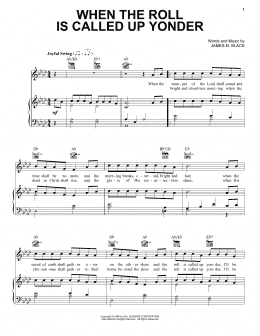 page one of When The Roll Is Called Up Yonder (Piano, Vocal & Guitar Chords (Right-Hand Melody))