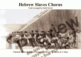 page one of Hebrew Slaves Chorus from Nabucco ("Va, pensiero") for Brass Quintet