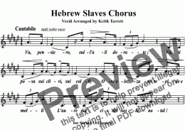 page one of Hebrew Slaves Chorus from Nabucco (''Va, pensiero") for String Orchestra