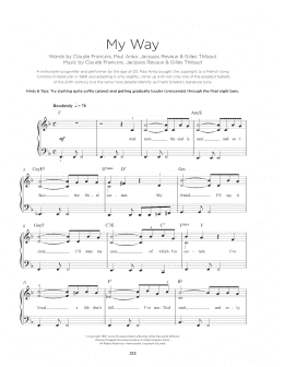 page one of My Way (Really Easy Piano)