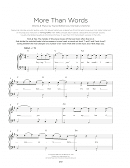 page one of More Than Words (Really Easy Piano)