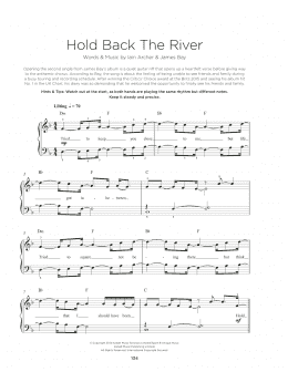 page one of Hold Back The River (Really Easy Piano)