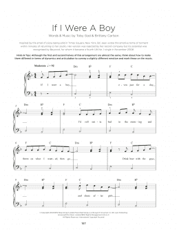 page one of If I Were A Boy (Really Easy Piano)