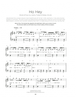 page one of Ho Hey (Really Easy Piano)