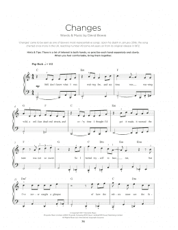 page one of Changes (Really Easy Piano)