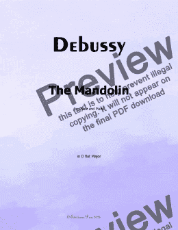 page one of Debussy-The Mandolin, in D flat Major