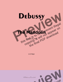 page one of Debussy-The Mandolin, in D Major