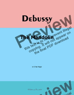 page one of Debussy-The Mandolin, in E flat Major