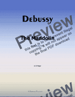 page one of Debussy-The Mandolin, in B Major