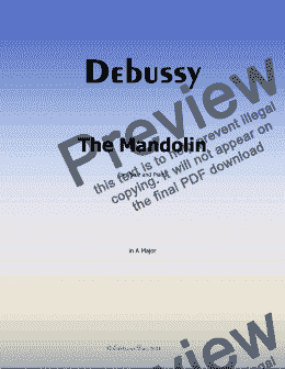 page one of Debussy-The Mandolin, in A Major