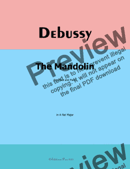 page one of Debussy-The Mandolin, in A flat Major