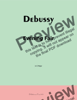 page one of Debussy-Evening Fair, in E Major