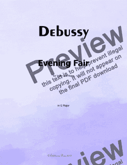 page one of Debussy-Evening Fair, in G Major