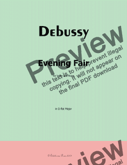 page one of Debussy-Evening Fair, in D flat Major