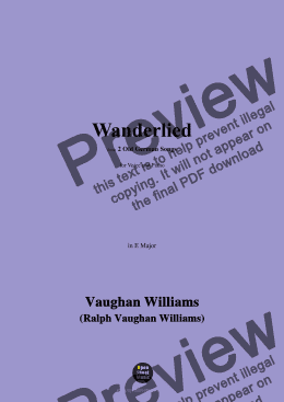 page one of Vaughan Williams-Wanderlied(1937),in E Major