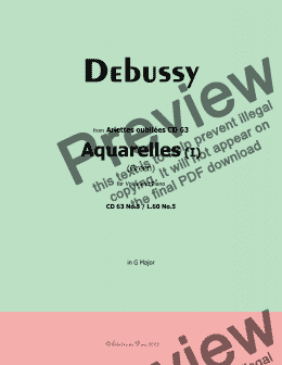 page one of Debussy-Green(Aquarelles I), in G Major