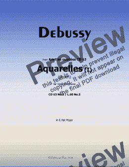 page one of Debussy-Green(Aquarelles I), in E flat Major