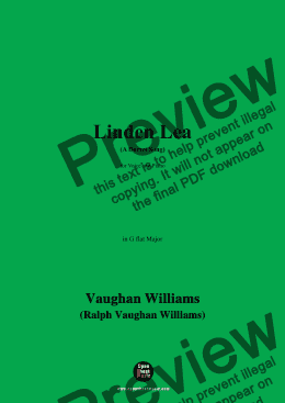 page one of Vaughan Williams-Linden Lea(A Dorset Song),(1902),in G flat Major