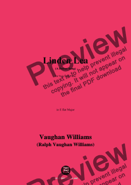 page one of Vaughan Williams-Linden Lea(A Dorset Song),(1902),in E flat Major