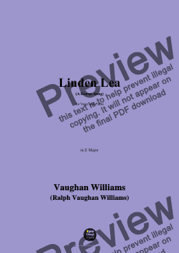 page one of Vaughan Williams-Linden Lea(A Dorset Song),(1902),in E Major