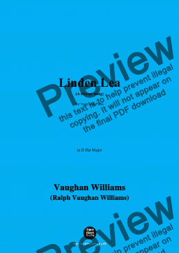 page one of Vaughan Williams-Linden Lea(A Dorset Song),(1902),in D flat Major