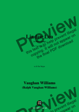 page one of Vaughan Williams-Linden Lea(A Dorset Song),(1902),in B flat Major